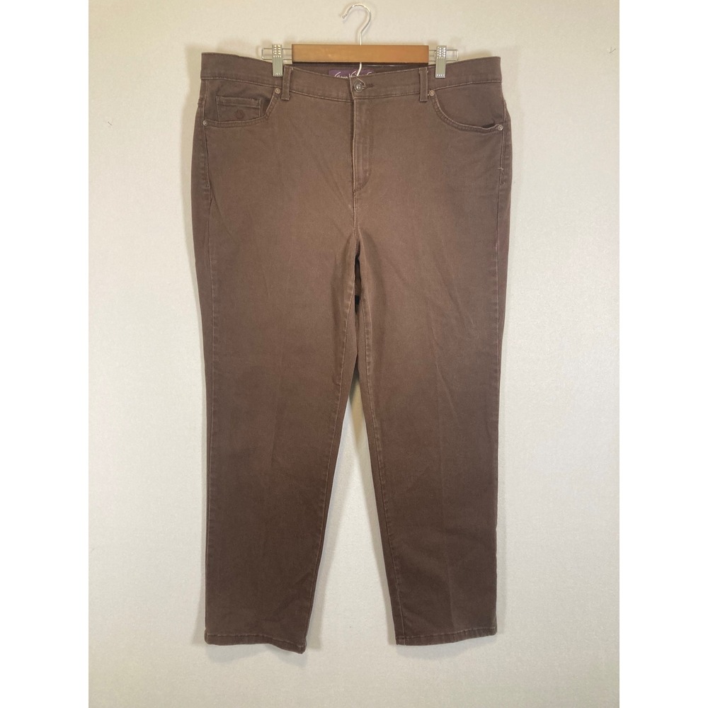 Dark Academia Gloria Vanderbilt Womens 16W Brown Amanda High Rise Tapered Jeans‎
